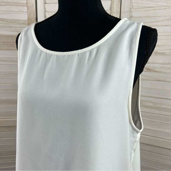 BB Dakota Ivory Split Back Tank Top Large - Picture 2 of 10